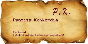 Pantits Konkordia névjegykártya